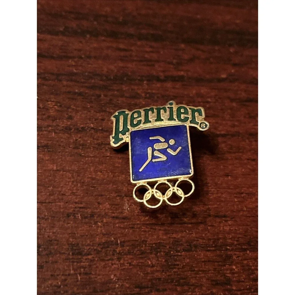 1984 Los Angeles Olympics Perrier Water Lapel Hat Pin